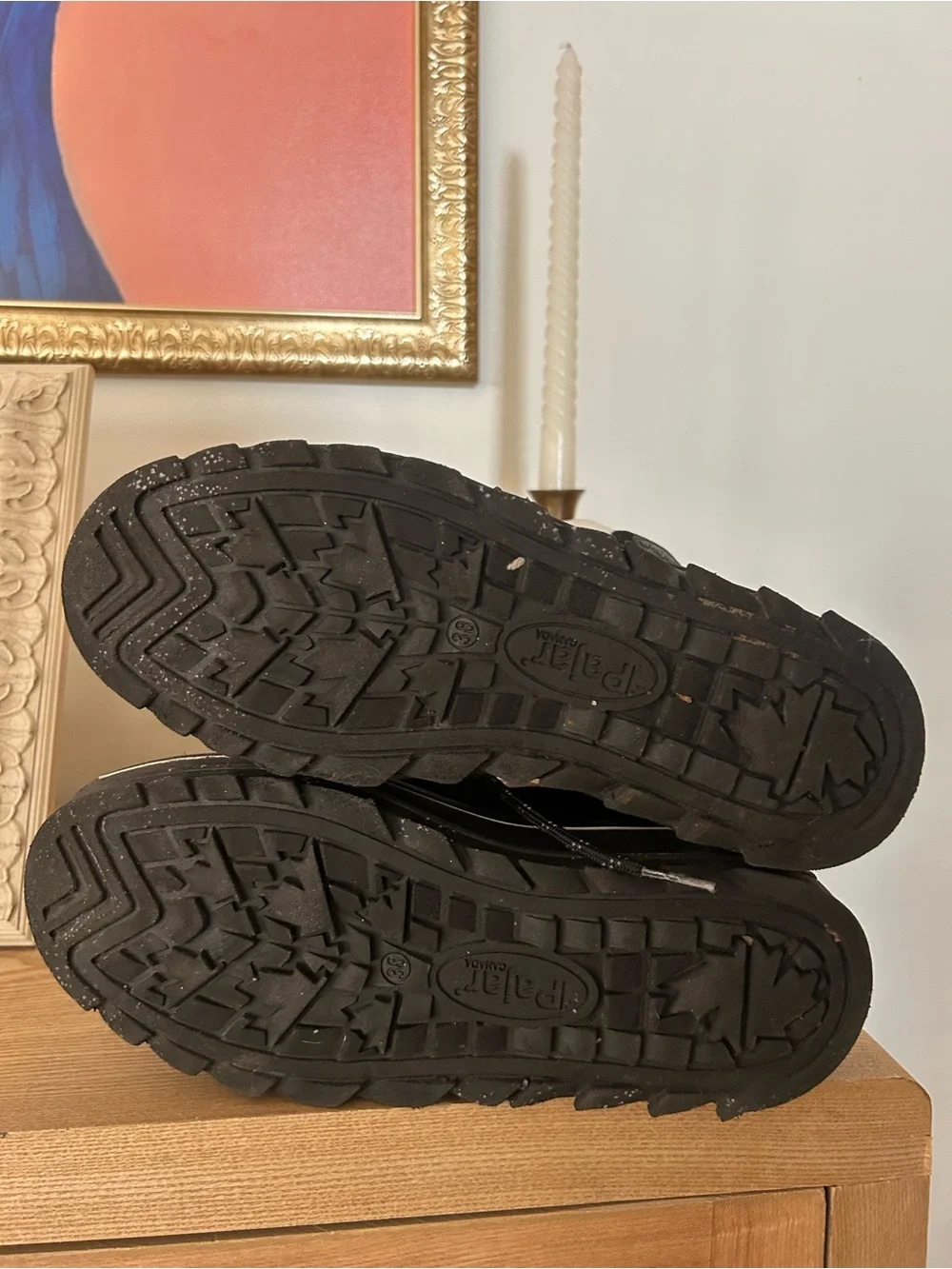Pajar Taya Alpine Platform Snow Boots Pajar-Tex Black Cream Winter Size 7-7.5